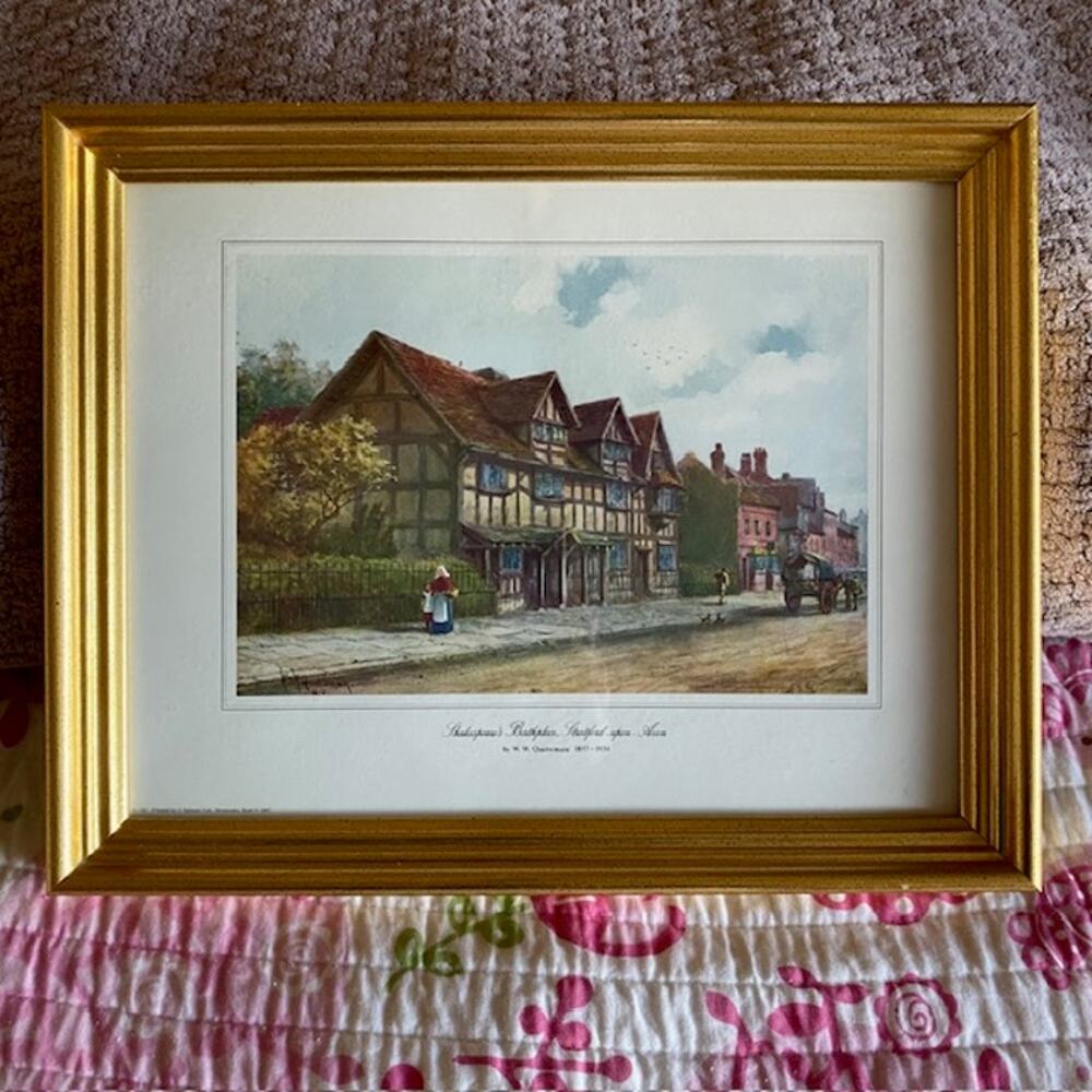 W.W. Quartremain Shakespeare's Birthplace Stratford-on-Avon Print Framed Matted‎